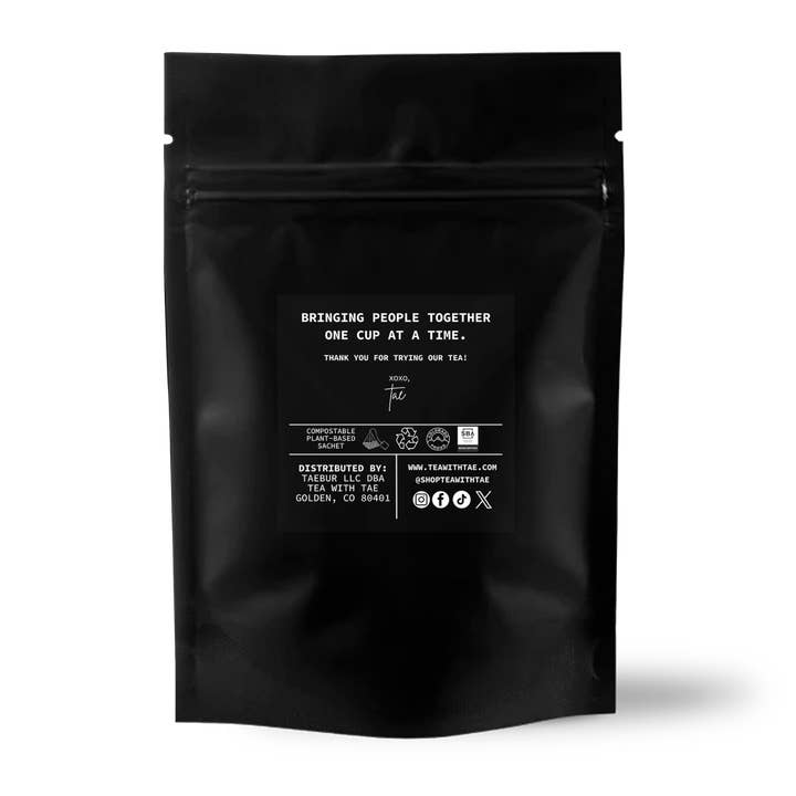 Tea with Tae - Wholesale Health/Detox Tea - Peppermint Herbal Tea Small Gift Pouch (5 tea bags)