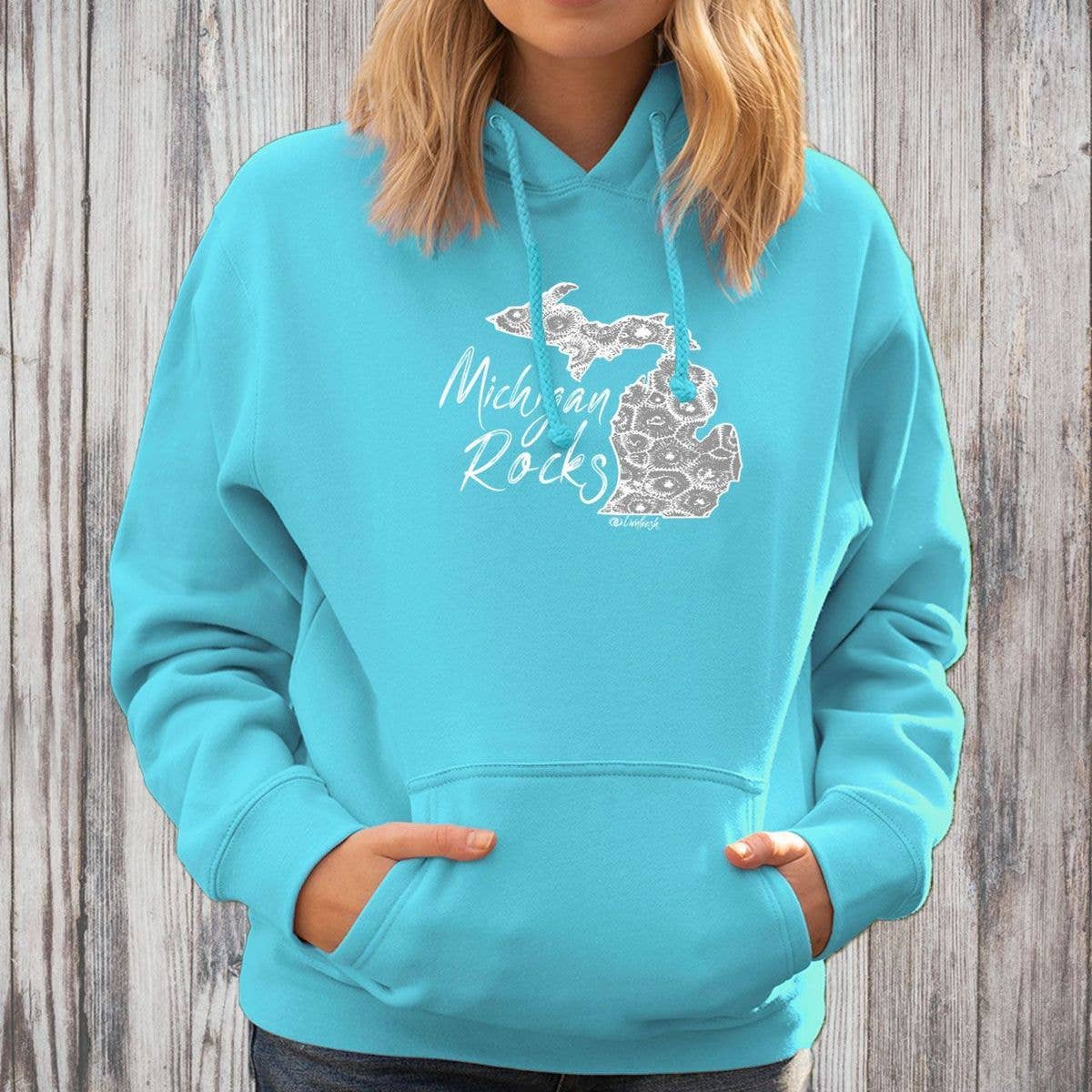 LIVNFRESH - Wholesale Hoodie - Women's - "Michigan Rocks Petoskey Stone" Relaxed Fit Classic Hoodie4