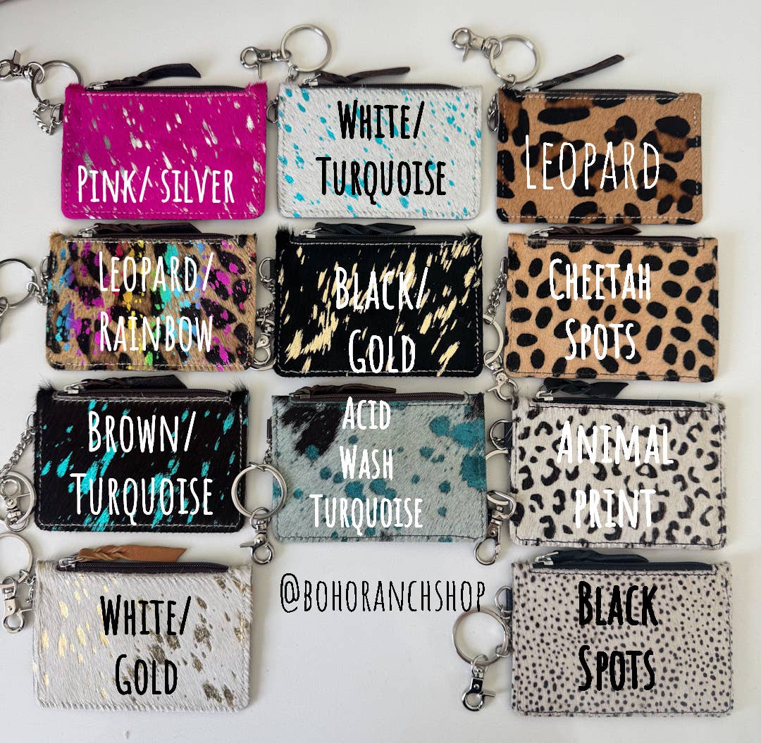 Boho Ranch Shop - Wholesale Wallet - Women's - Cowhide Keychain Wallet | Genuine Hair-On Hide | Card & Cash2