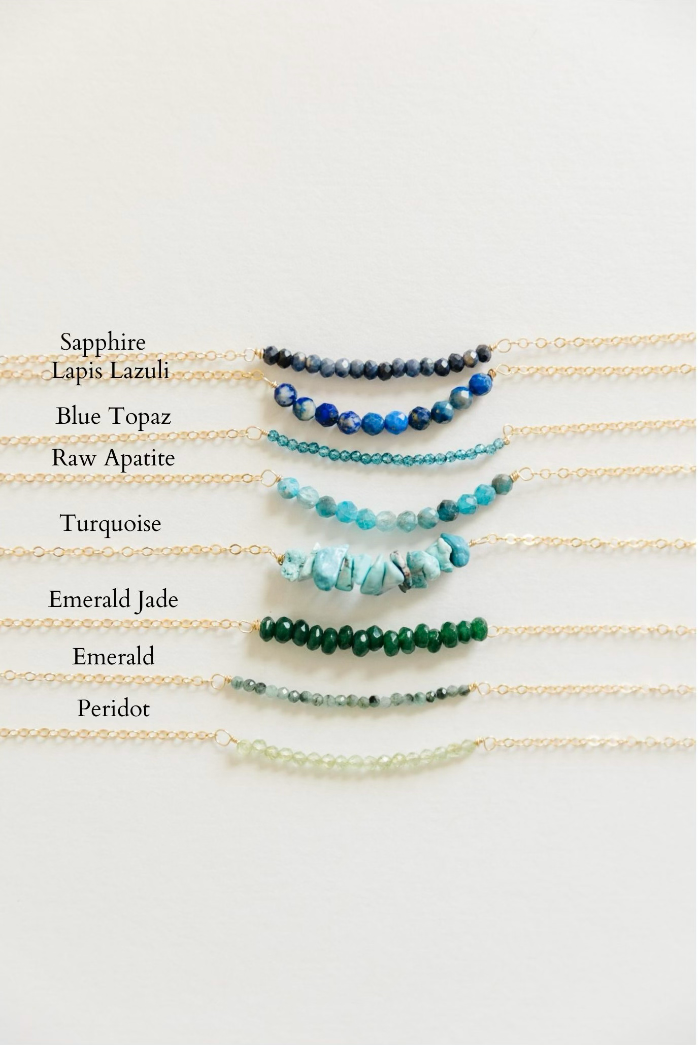 Seaflowerjewelry - Wholesale Pendant/Charm Necklace - Gemstone Bar Pendant Necklace Gold Fill Sterling Silver1