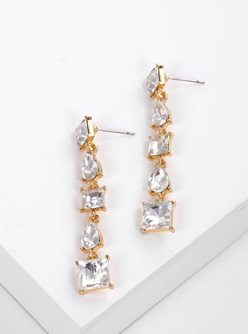 Wild Honey - Wholesale Dangle Earrings - Designer-inspired Crystal Stone Drop Post Earrings2