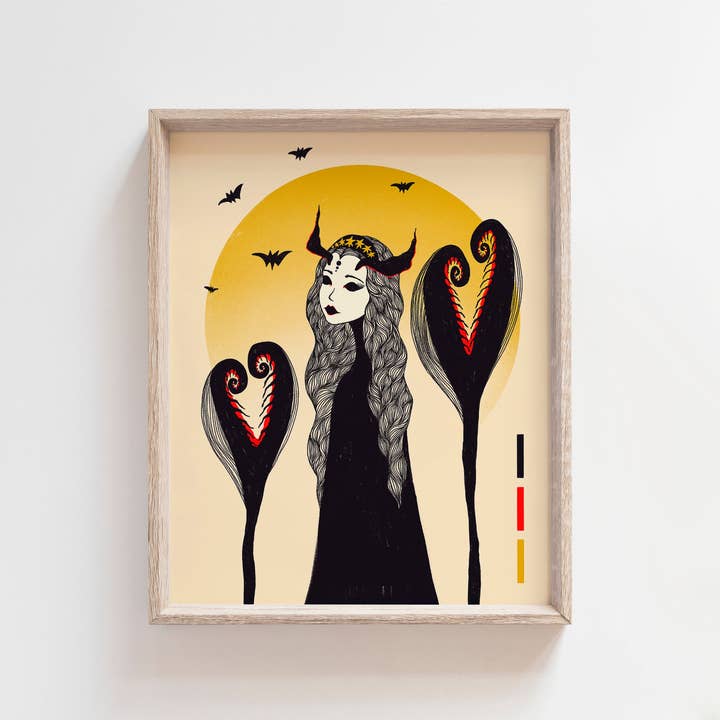 Maile Lani Art + Illustration - Wholesale Art Print - The Morning Fairy – Whimsical Fantasy Art Print with Bats
