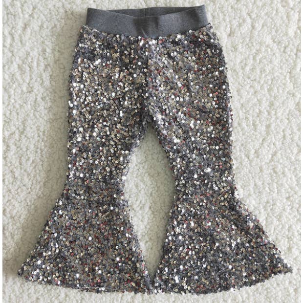 Aier Wholesale - Wholesale Pants - Kids - Baby Girls Toddler Brithday Party Sequin Bell Bottom Pants