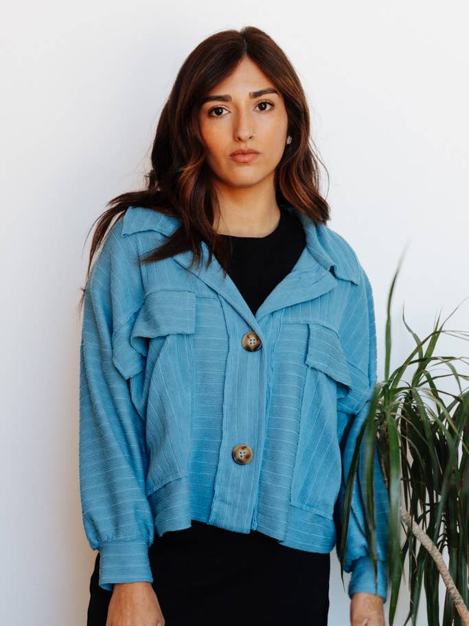 Haut Water's Edge - Bleu pour la vente par Crowned Free