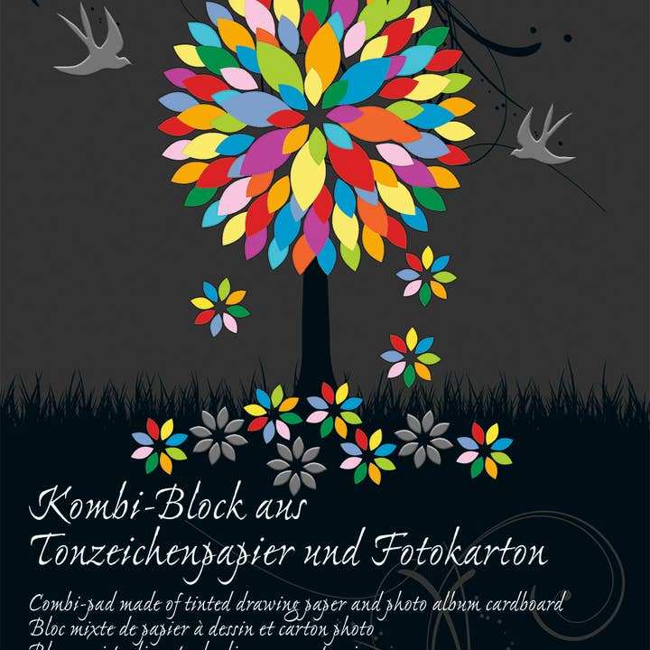 Combination pad of tinted drawing paper and photo cardboard “special edition” for wholesale by URSUS® / Buntpapierfabrik Ludwig Bähr GmbH & Co. KG