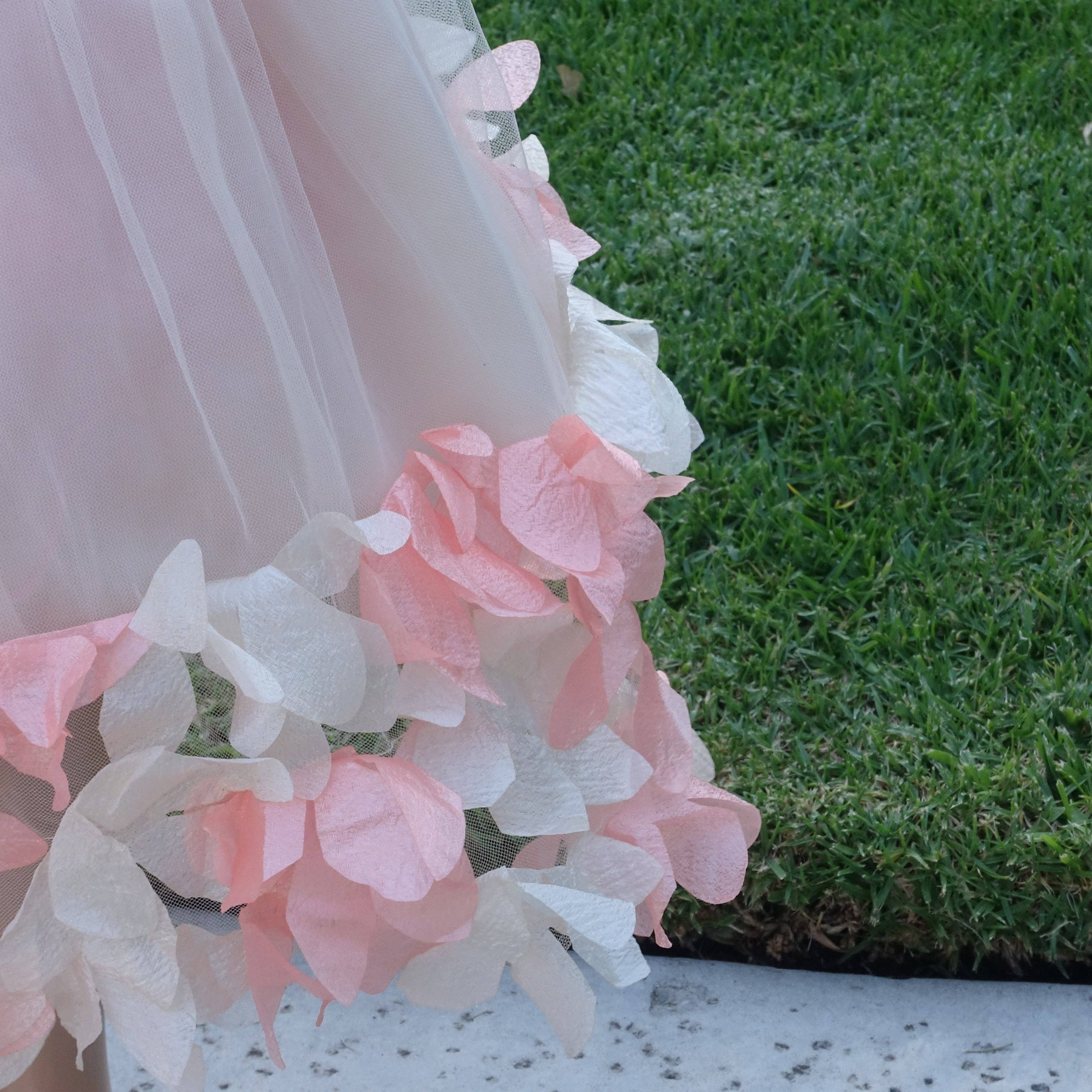 Wenchoice - Wholesale Tutu - Kids - Ivory 3-D Floral Trim Tutu Skirt1