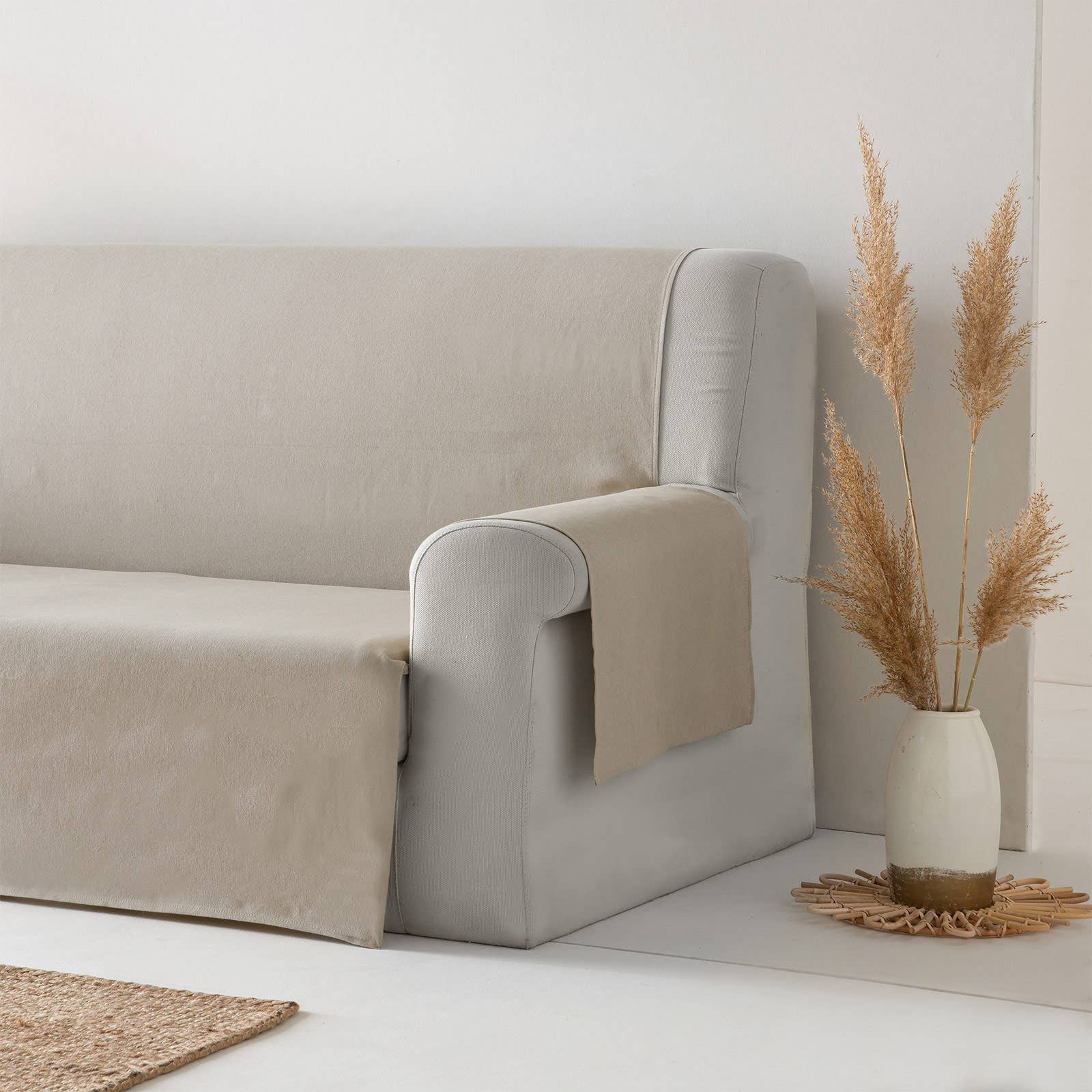 GAMUSI - Wholesale Chair/Sofa Slipcover - Smooth cotton plain sofa cover ALICANTE15