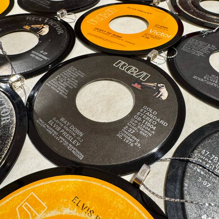 Vintage 5 - Wholesale Ornament - Vinyl Record Christmas Ornaments - Elvis Records Collection1