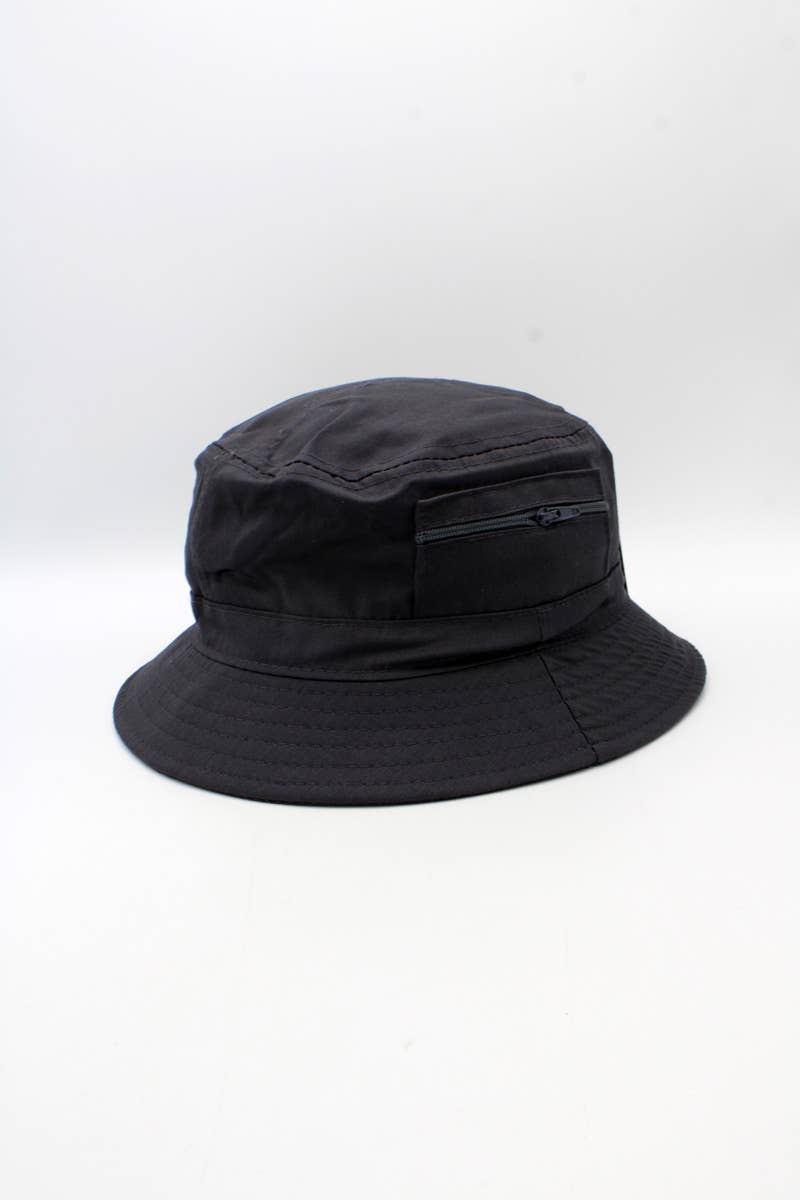 Hologramme Paris - Wholesale Bucket Hat - Unisex - Plain Cotton Classic Bucket Hat with Zip19