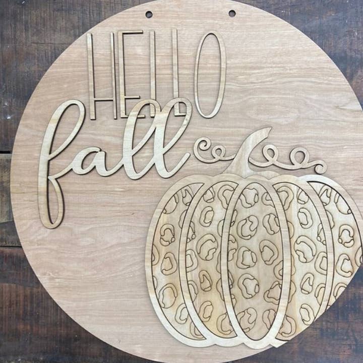 Teal Moon Creations - Wholesale DIY Craft Kit - DIY Hello Fall Leopard Door Hanger5