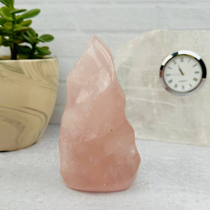 Rock Paradise - Vente Pierre et cristal de spiritualité - Tour à flammes en cristal de quartz rose, par poids6