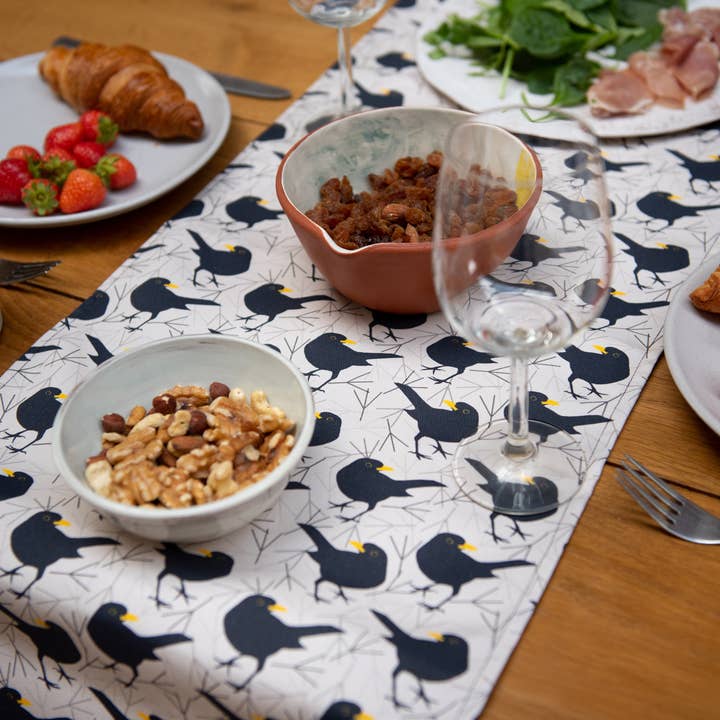 Blackbird Print Table Runner for wholesale by The Owlery