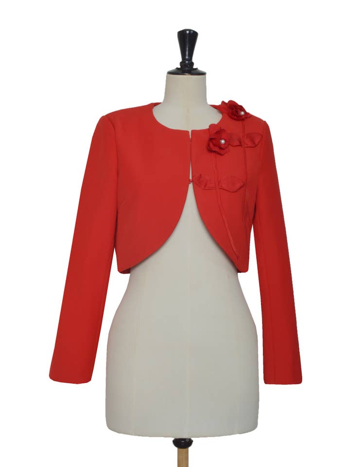 ELLI WHITE - Wholesale Jacket - Women's - Contrasted floral short jacket5