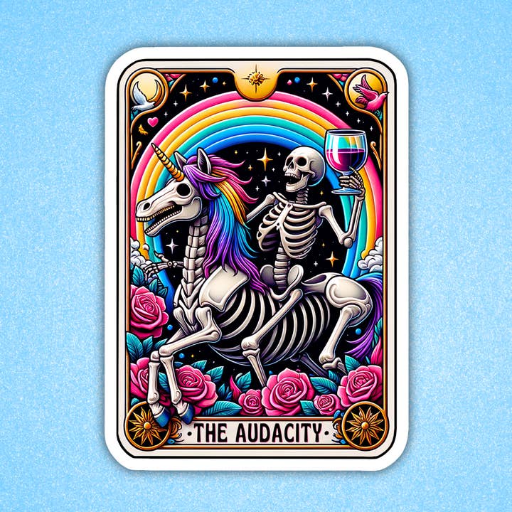 The audacity Tarot sticker, Funny sticker, Laptop sticker for wholesale by Radical Buttons
