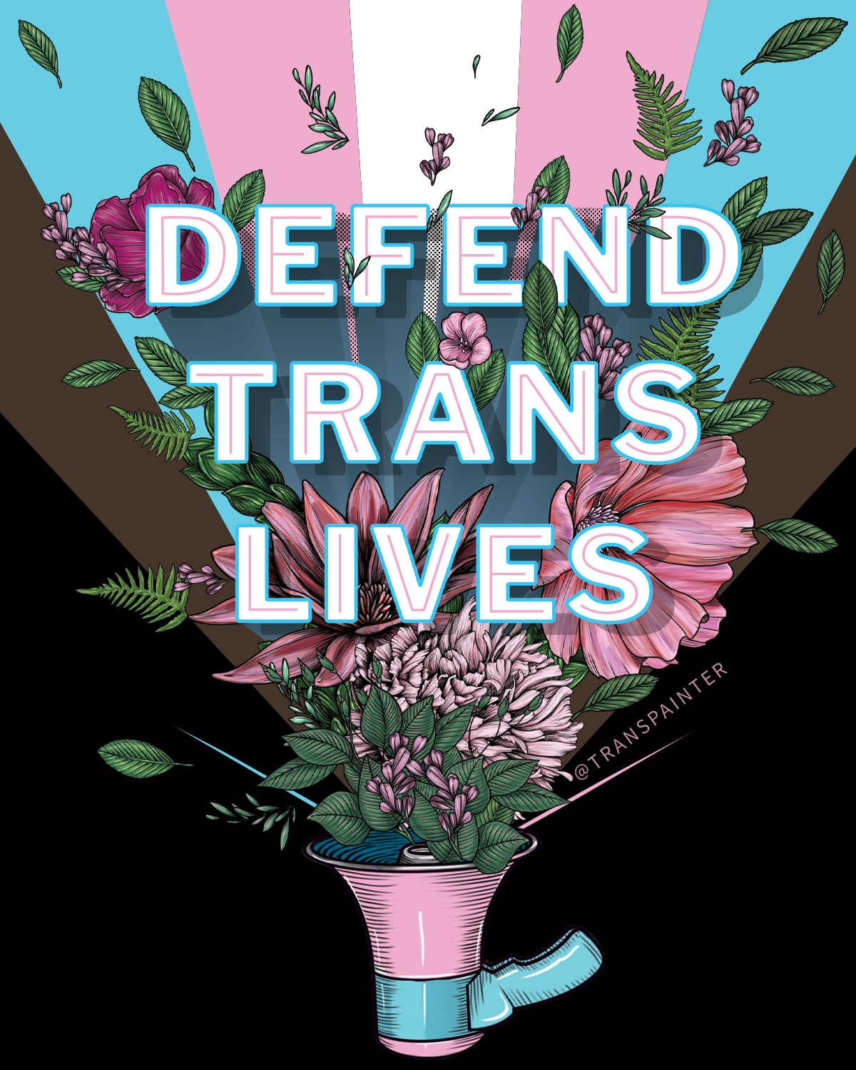 Transpainter - Wholesale Sticker - Defend Trans Lives Sticker | LGBTQ+ Bumper Stickers10