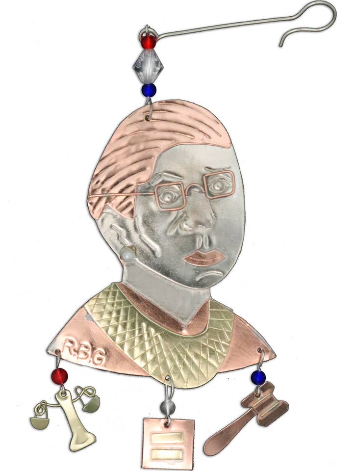 Ruth Bader Ginsberg Ornament for wholesale by Pilgrim Imports