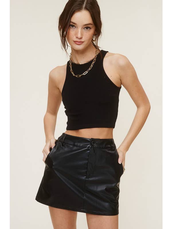 Mimosa - Wholesale Tank Top - Women's - Soft Basic Fitted Sleeveless Crop Tank Top