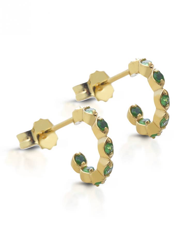 Kleine Navette Illusion Smaragd-Ohrringe für den Großhandel von Libra Fine Jewelry