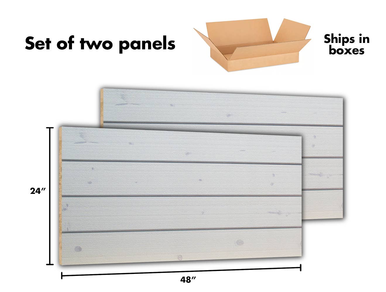 Ninth & Vine - Wholesale Decorative Panel - Slatwall - Whitewash (Set of two 24" H X 48" L Panels)1