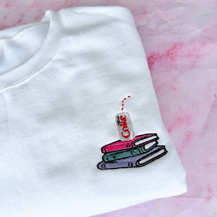 Read, Sip, Repeat Embroidered Crewneck for wholesale by The Happy Headband Co