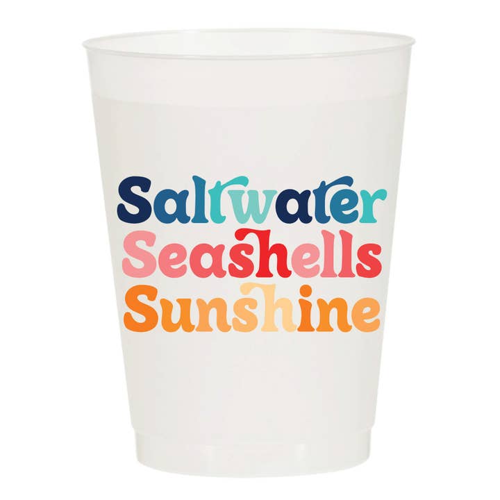 Saltwater Seashells Sunshine Frosted Cups - Summer for wholesale by Sip Hip Hooray