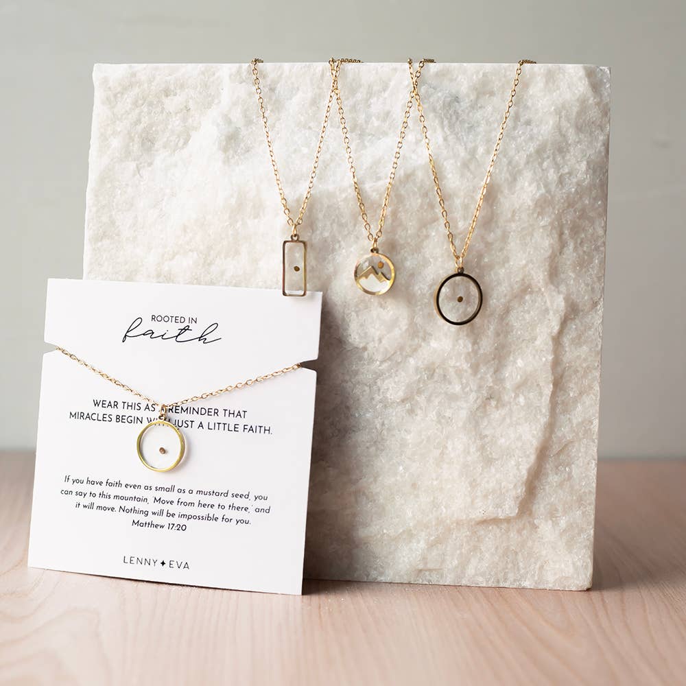 Lenny & Eva - Wholesale Pendant/Charm Necklace - Faith Over Fear Mustard Seed Necklace-Rectangle3