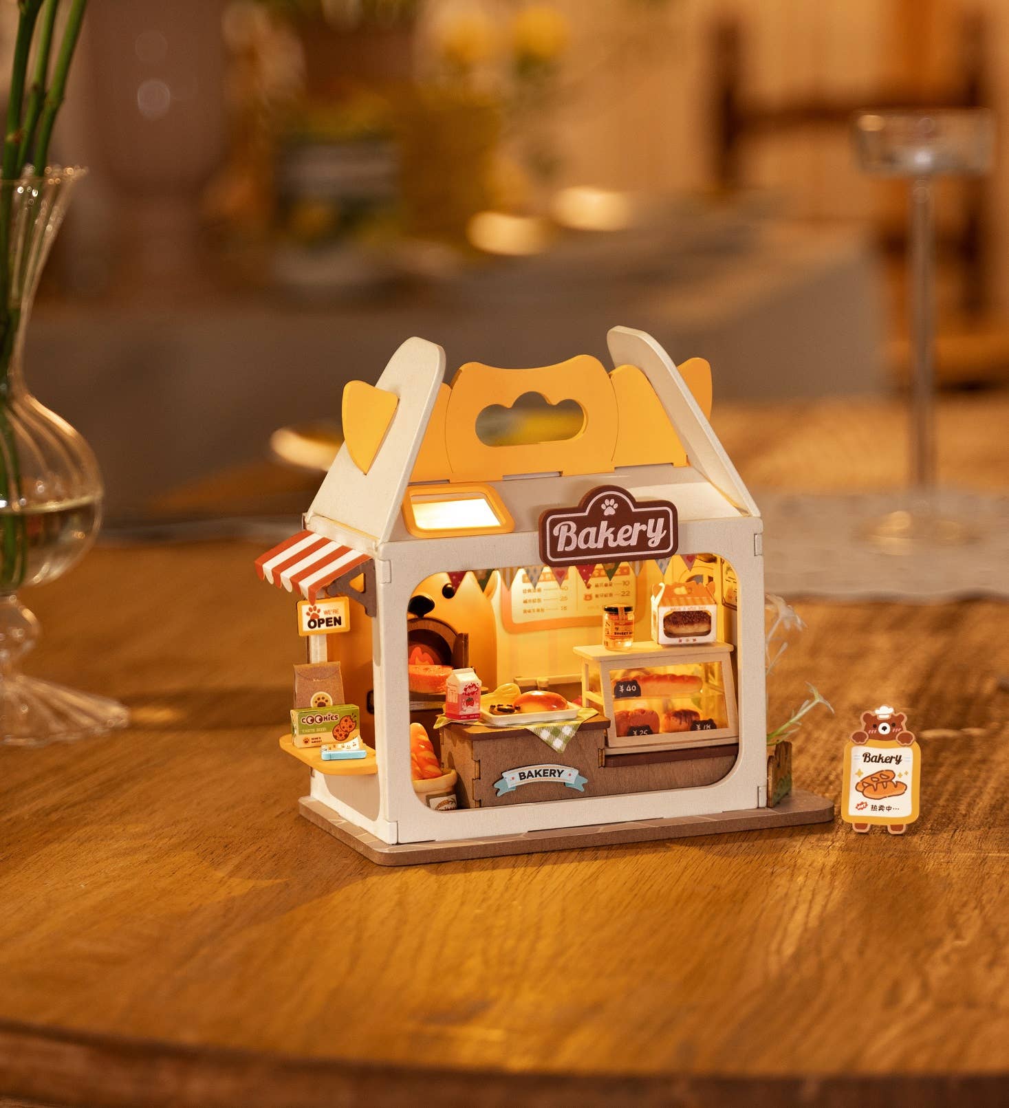 Robotime - Wholesale DIY Craft Kit - Kids - DS033 Teddy's Breadbox ROBOTIM Rolife DIY Miniature House6