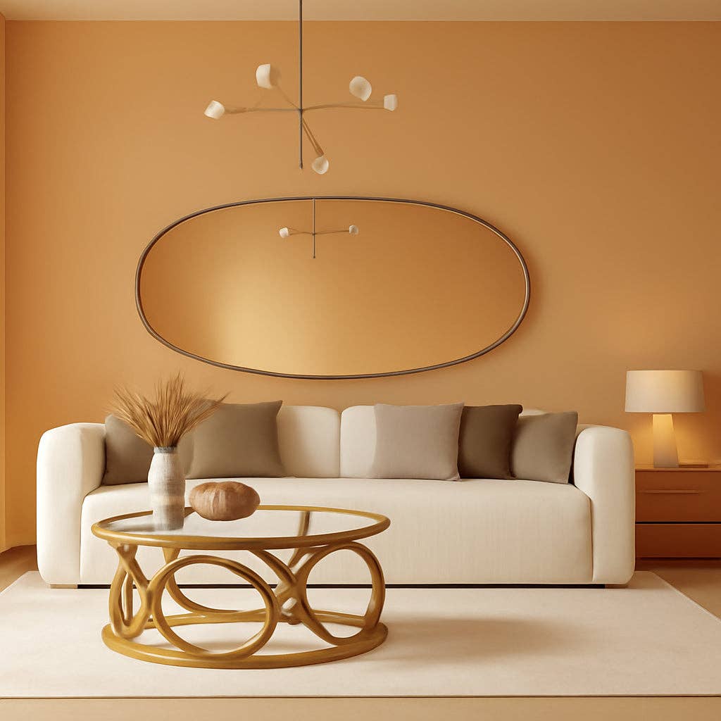 Asymmetrical Wooden Framed Wall Mirror Black 35.4 Inches By 17.7 Inches for wholesale on Faire0