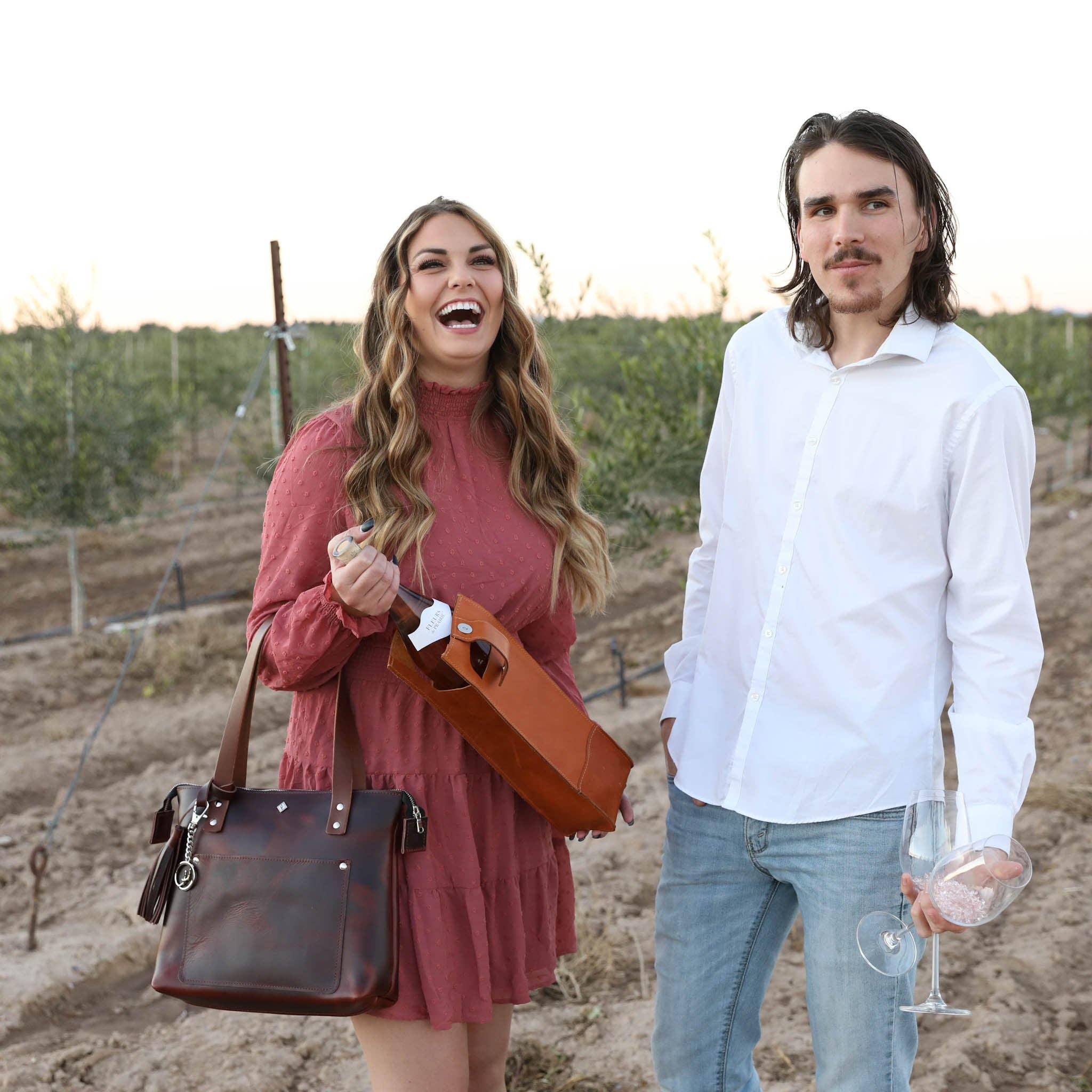 Lifetime Leather Co - Wholesale Wine Tote - Handmade American Full Grain Leather Wine Tote6