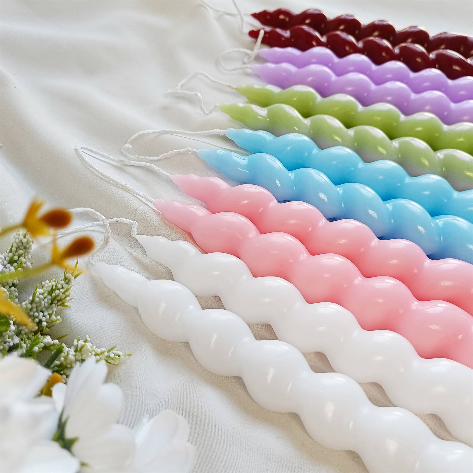 Candles Meta – wholesale Tapered candle/candlestick – 7.28" Handmade Home Decor Spiral Taper Candles2