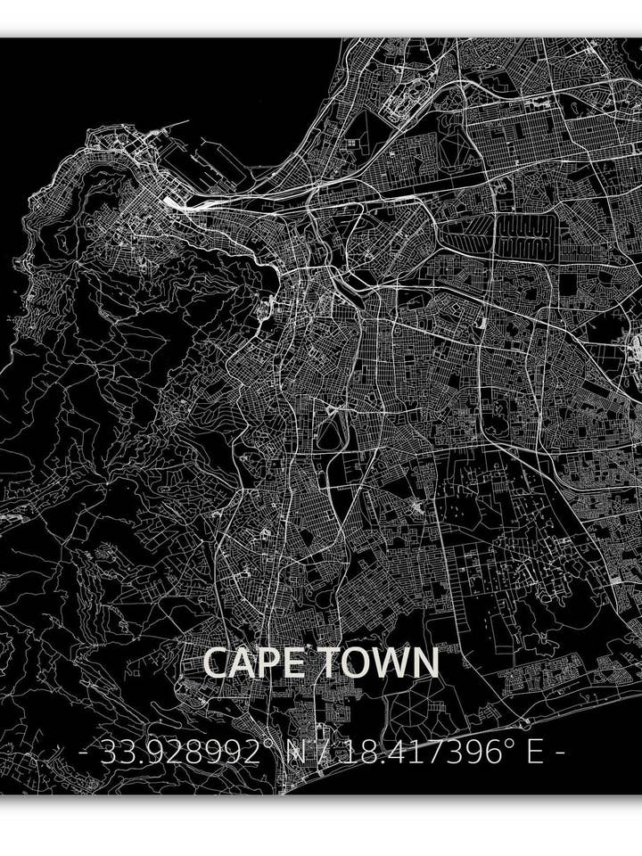 Citymap Ciudad del Cabo | Decoración de pared de aluminio para venta al por mayor de Brandthout.