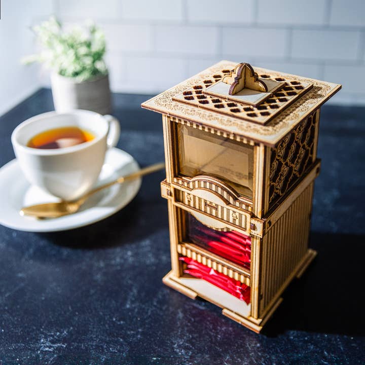 The Carlyle Collection: Your Tea Party Essentials, Tea holder, Cookie Jar, and Multipurpose Canister! Wooden 3D Kit, Assemble And Enjoy! for wholesale by One Man One Garage