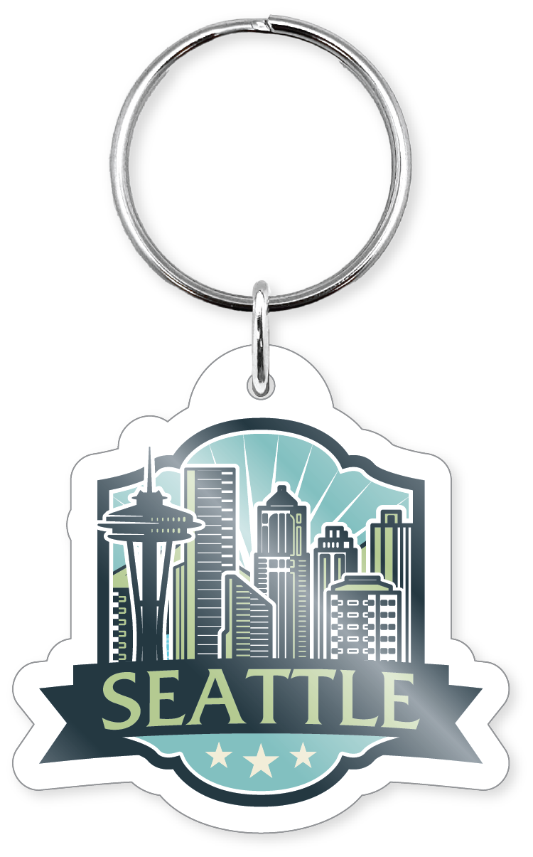 Morris Magnets - Wholesale Keychain - Unisex - Keychain - Seattle City Skyline Badge3