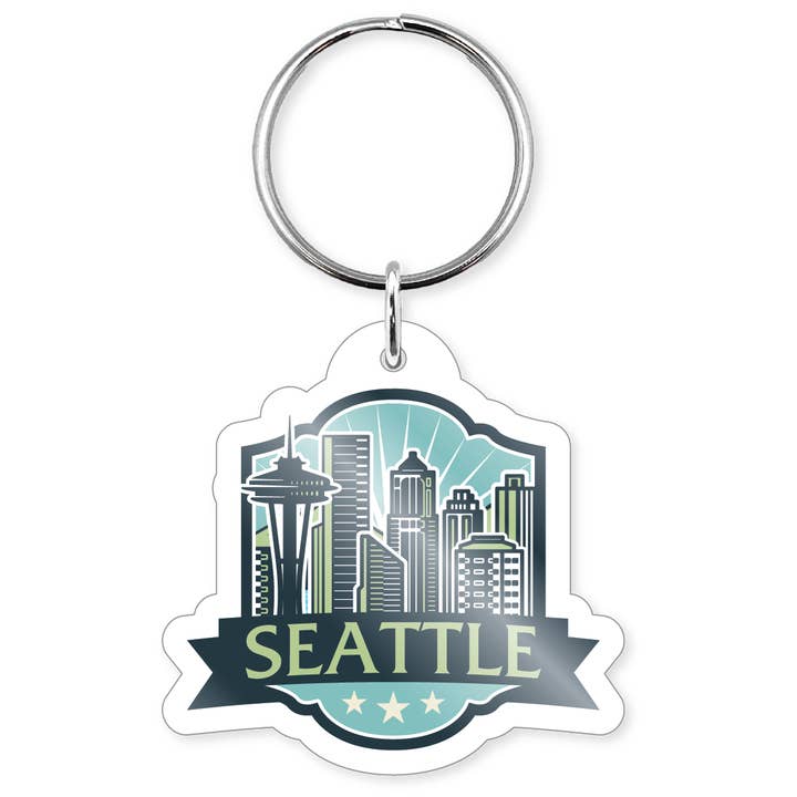 Morris Magnets - Wholesale Keychain - Unisex - Keychain - Seattle City Skyline Badge3