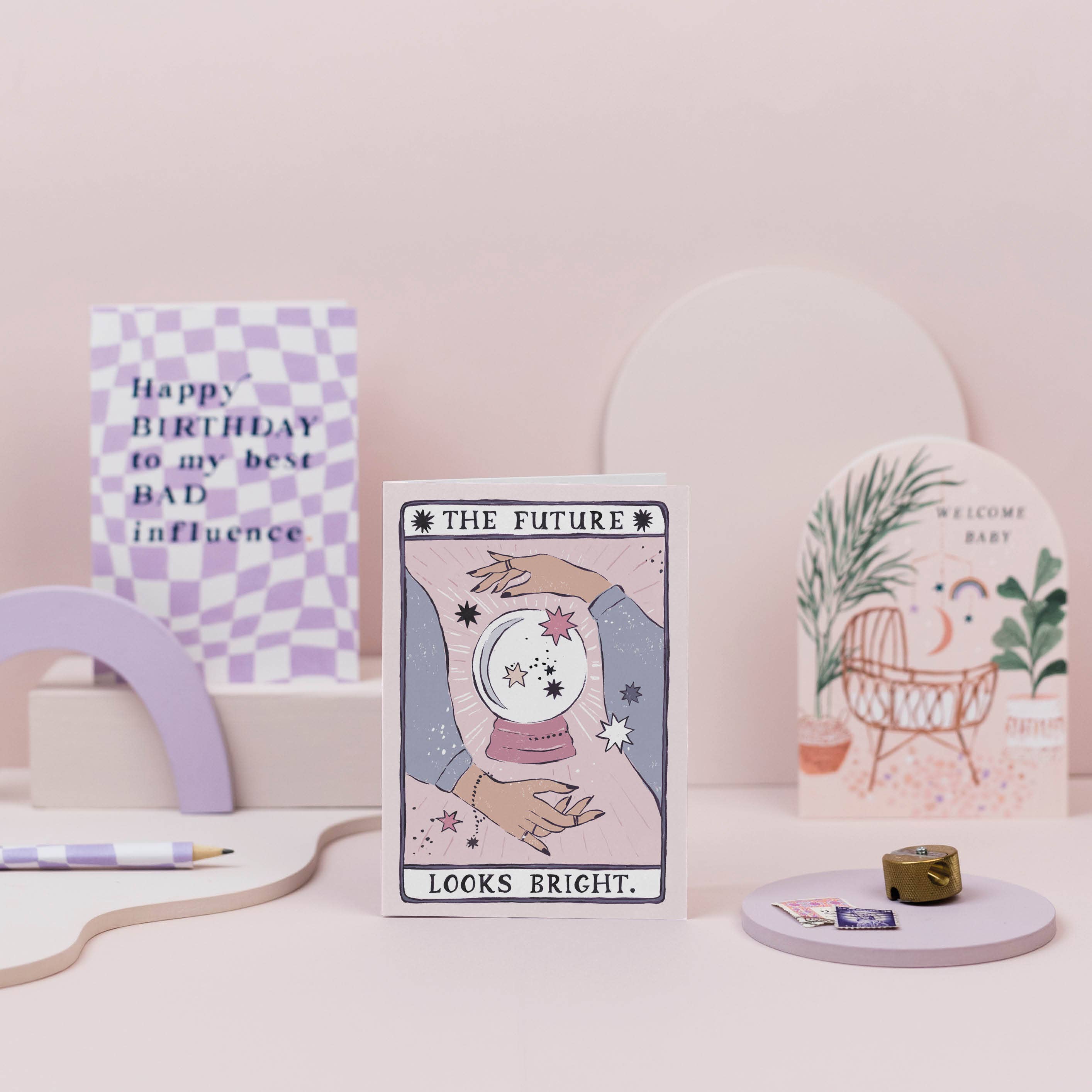 Sister Paper Co. - Vente Cartes de félicitations - Carte de félicitations 'The Future Looks Bright' inspirée du tarot7