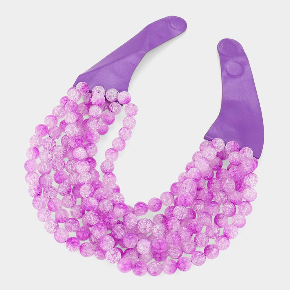 Sensibling Corp. – Colar com missangas/pérolas por atacado – Colar Magnético de Camadas com Contas Acrílicas Grossas e Pele Sintética20