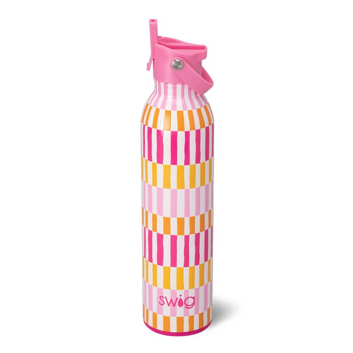Bouteille Sherbet Stripe Flip + Sip (26oz) pour la vente par Swig Life