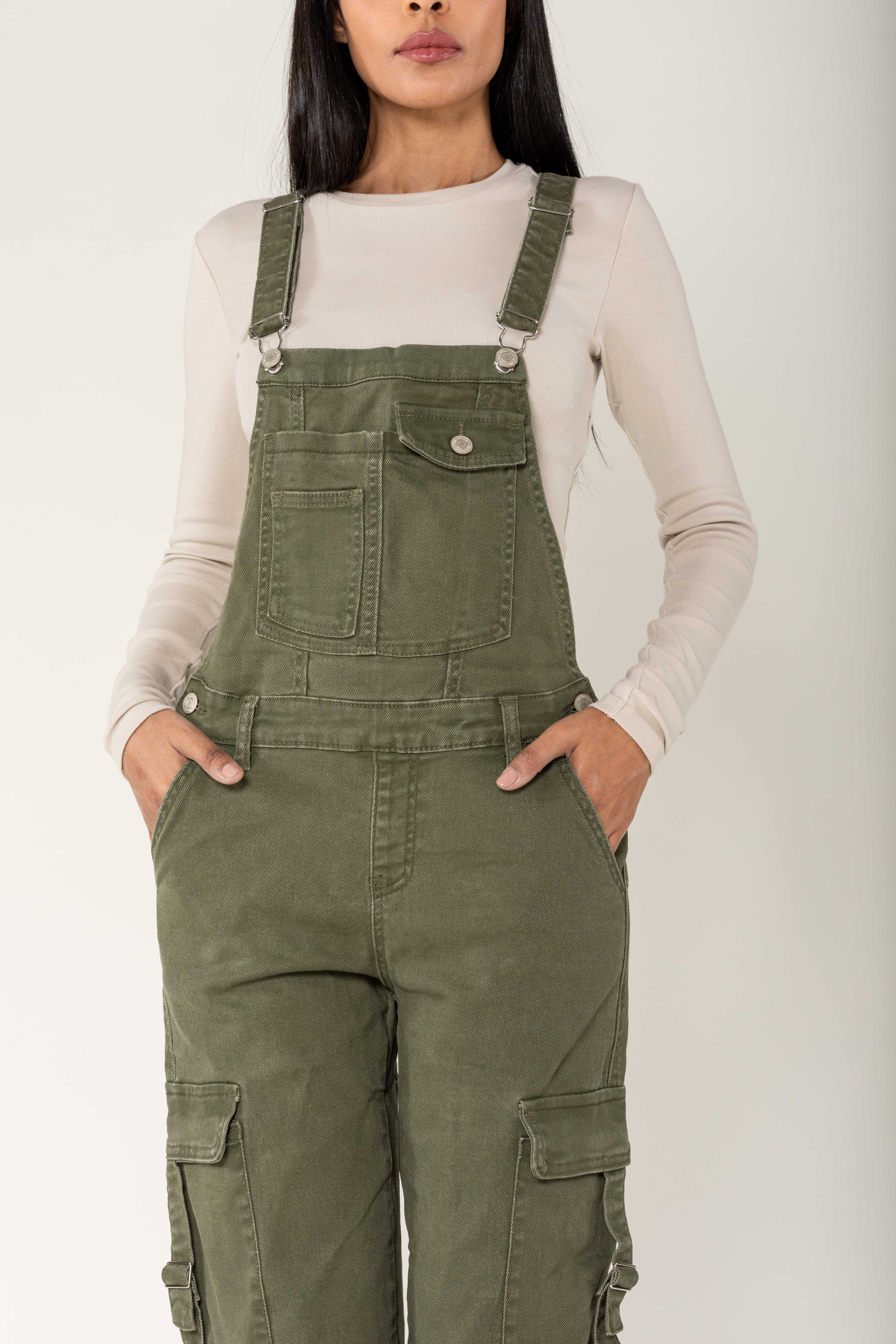 Nina Carter - Wholesale Overalls - Women's - Nina Carter Cargo Denim Stretch Denim Overalls S56019
