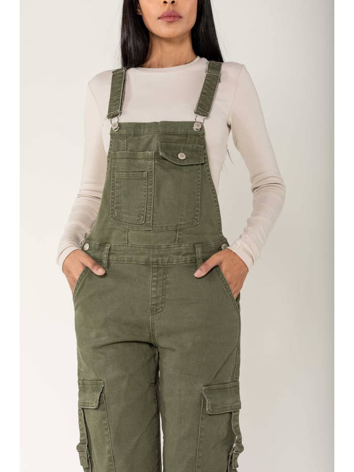 Nina Carter - Wholesale Overalls - Women's - Nina Carter Cargo Denim Stretch Denim Overalls S56019