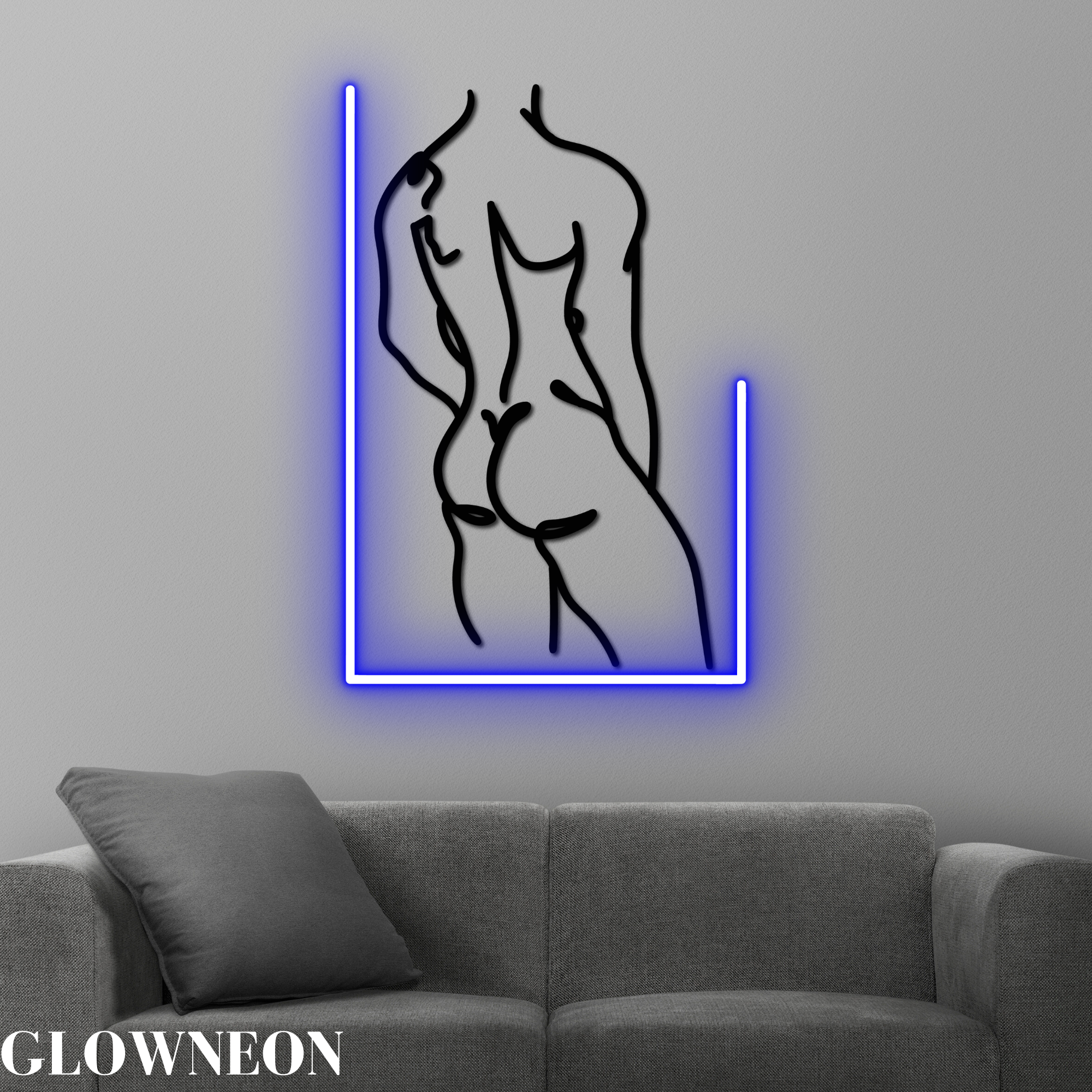 Glow Neon - Wholesale Neon Sign - Design Body Man One Line Art, Sexy Muscle Man Wall Art Decor5