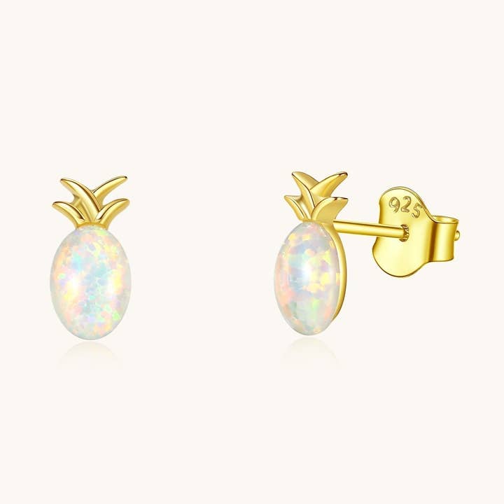 Brincos de Prata de 1ª Lei 925 em Opala e Ananás por atacado de Lavishe Jewelry