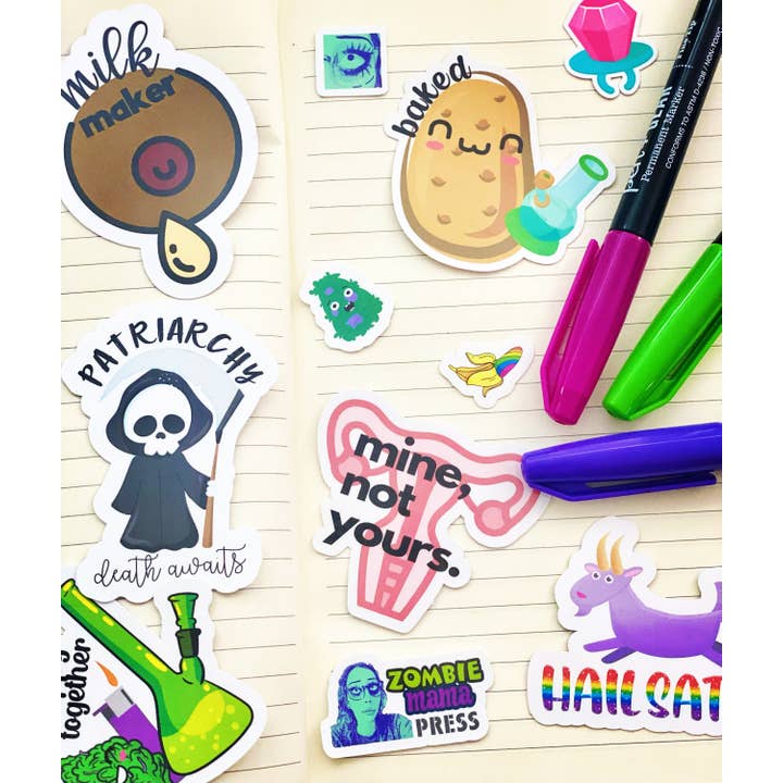 Zombie Mama Press - Vente Autocollant - Autocollant pour plantes de cannabis en forme de tournesol | Autocollant pour plantes de marijuana | Autocollant Weed Together Strong | Autocollant pour plantes de cannabis2