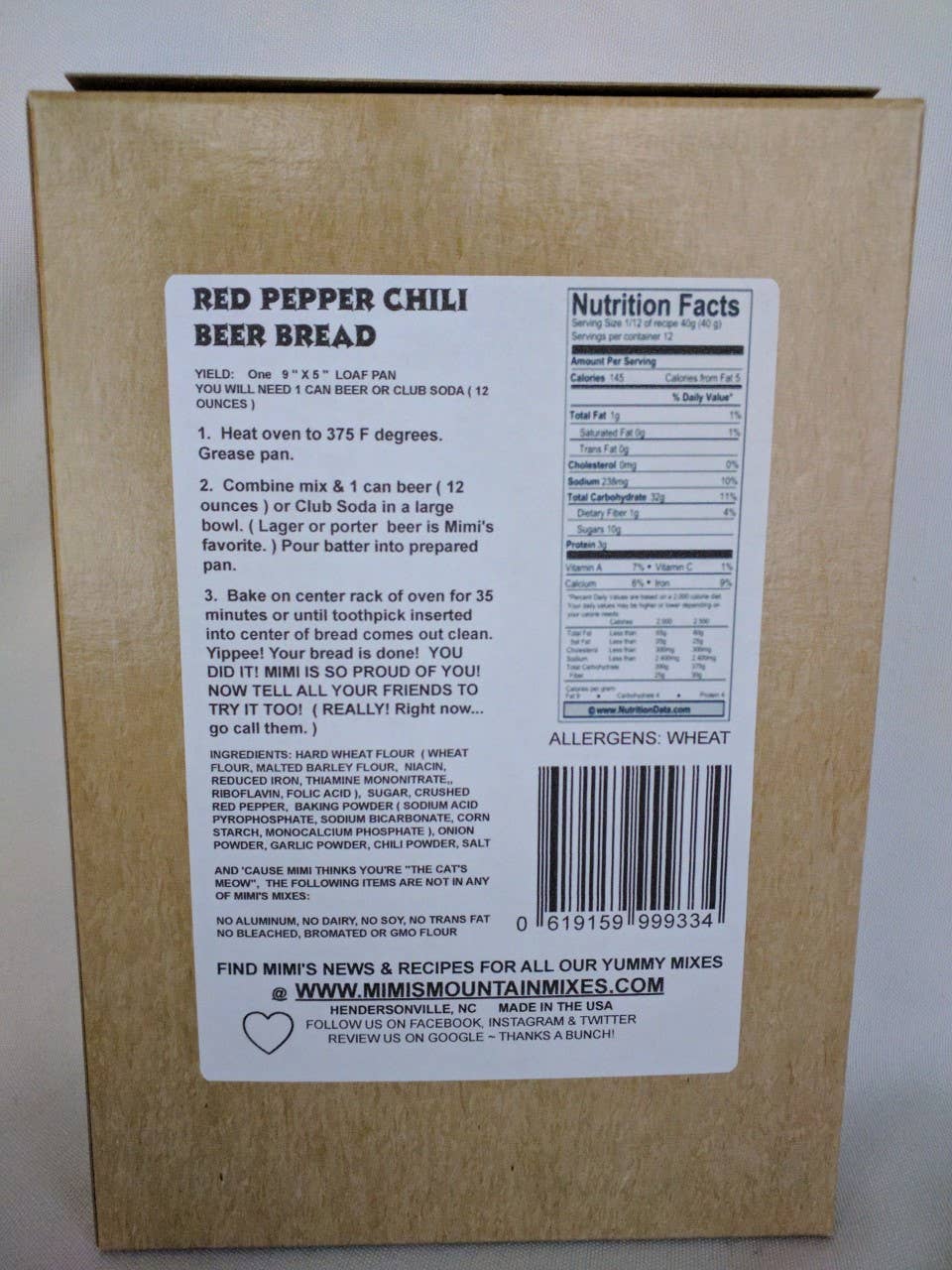 Mimi's Mountain Mixes - Wholesale Bread Mix - RED PEPPER CHILI BEER BREAD MIX3