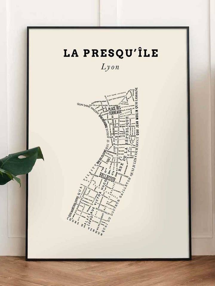 Affiche Le Bon Plan - La Presqu'ile Lyon Crème pour la vente par Zébu