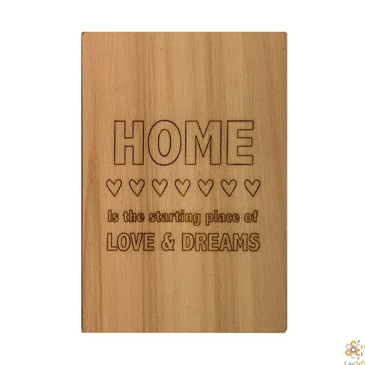 Lay3rd Lasercut - Houten Wenskaart - «El hogar es el comienzo para venta al por mayor de Lay3rD