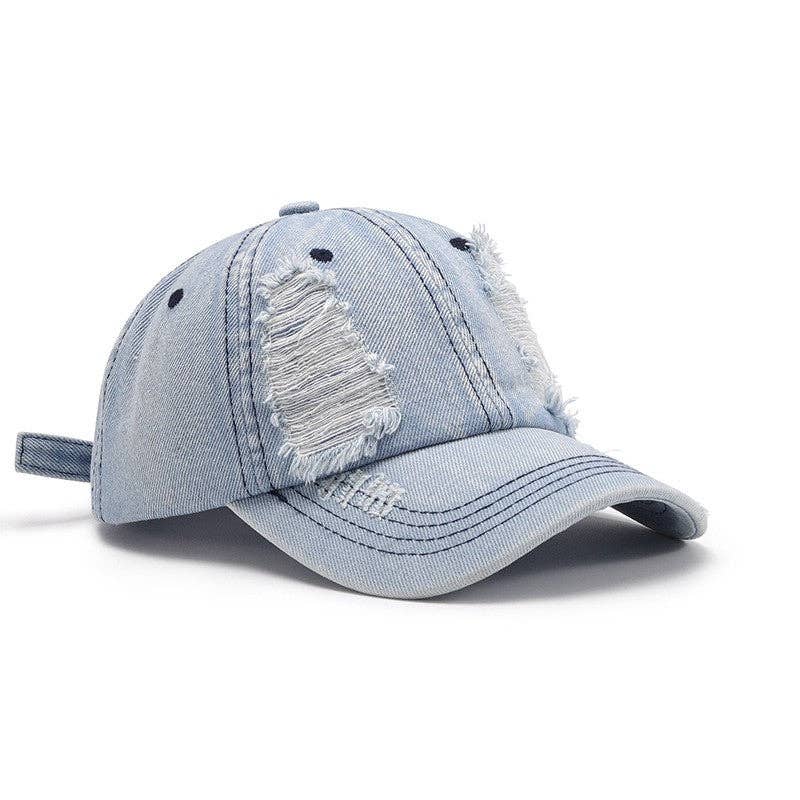 Sheer Trend - Wholesale Baseball Cap - Women's - Washed Soft Top Duckbill Cap With Distressed Edge3