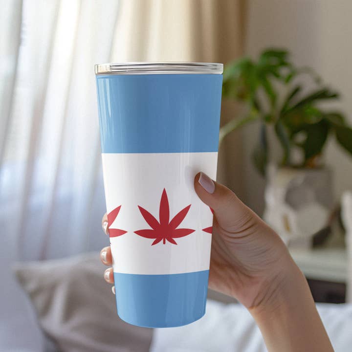 Chicago Weed Tapered Stainless Steel Tumbler 20 oz for wholesale by Hello Design