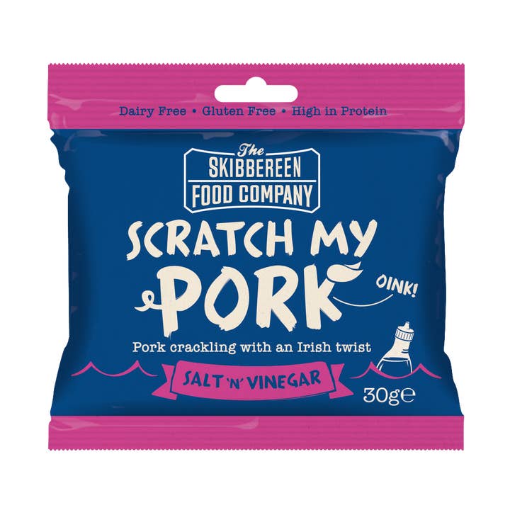 Scratch My Pork - Pork Crackling / Salt & Vinegar (24 x 30g) for wholesale by The Skibbereen Food Company