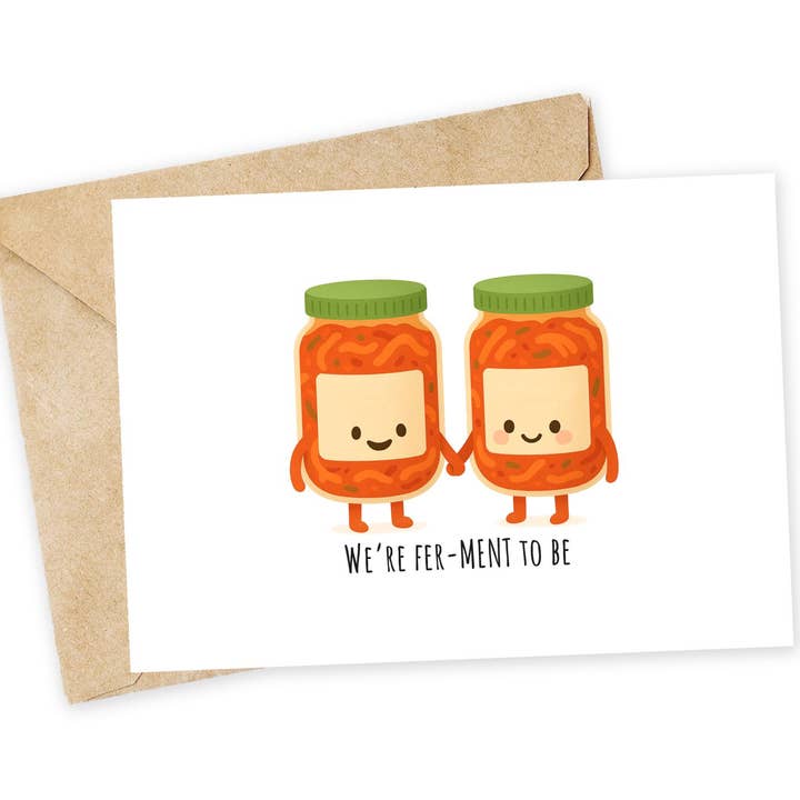 Kimchi Pun Funny Valentine Korean Food Greeting Card for wholesale by Chewy Lemon Studio