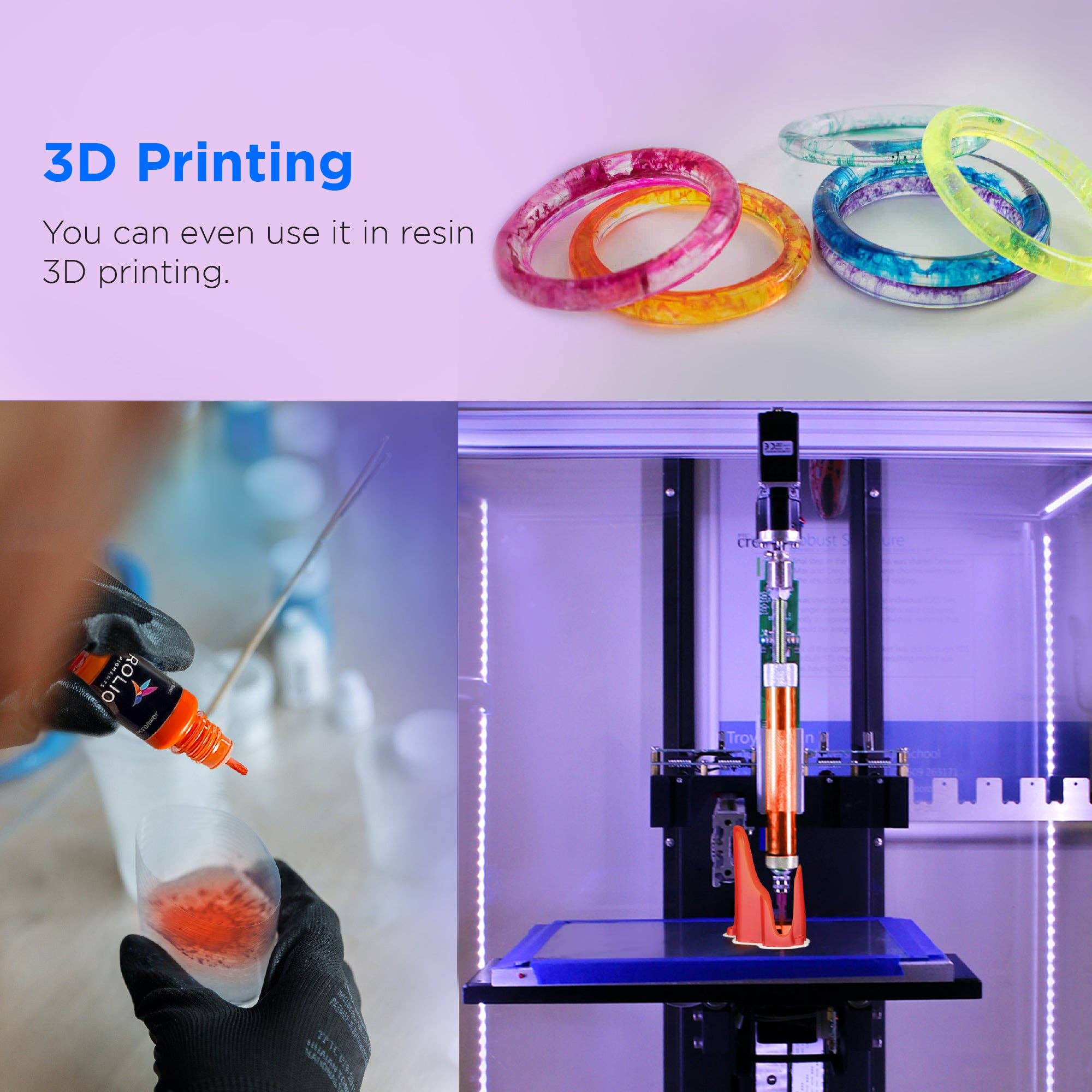 Rolio Pigments - Vente Matériels de bricolage - Pigment liquide à base de résine - 24 couleurs transparentes - 0,33 oz/10 ml chacune4